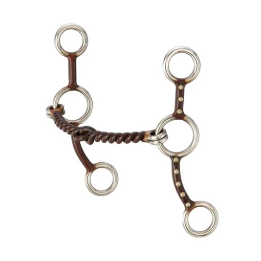 Tough1 Antique Brown Jr. Cowhorse Twisted Wire Snaffle