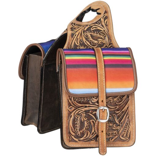 Tough1 Antique Serape Leather Horn Bag