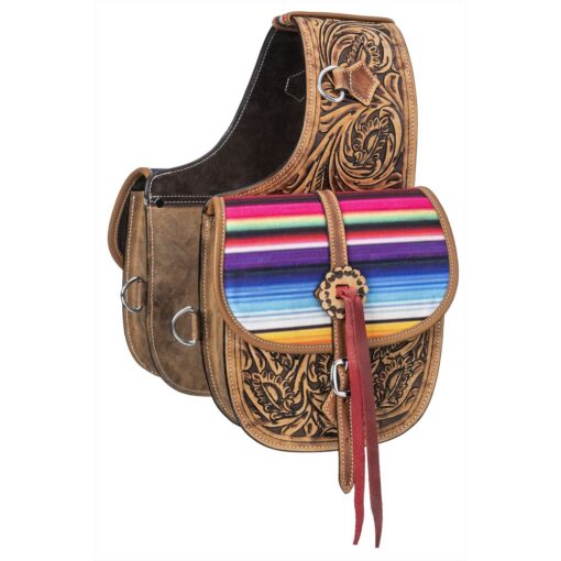 Tough1 Antique Serape Leather Saddle Bag