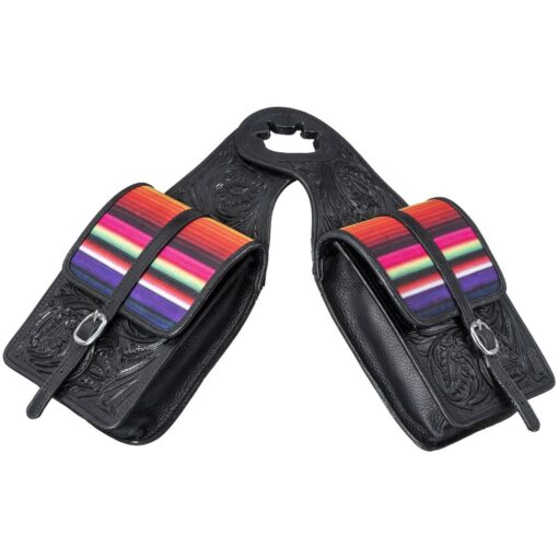 Tough1 Black Serape Leather Horn Bag