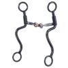 Tough1 Black Steel S Shank Bit with 3-Piece Sweet Iron Snaffle 2 Tough1 Black Steel S Shank Bit with 3-Piece Sweet Iron Snaffle