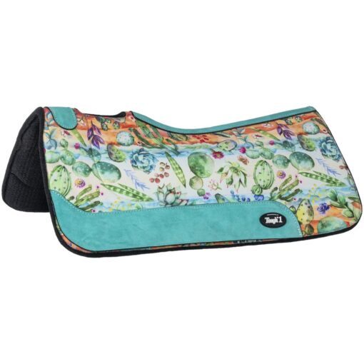 Tough1 Cactus Print Felt Saddle Pad - 31 x 32