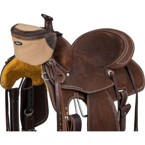 Tough1 Canvas Pommel Bag with Leather Accents 1