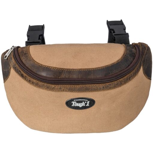 Tough1 Canvas Pommel Bag with Leather Accents
