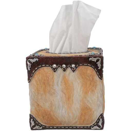 Tough1 Cowhide Print Tissue Box Cover