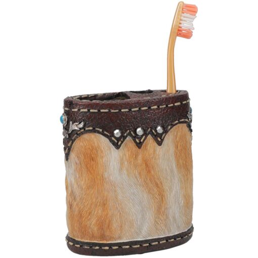 Tough1 Cowhide Print Toothbrush Holder