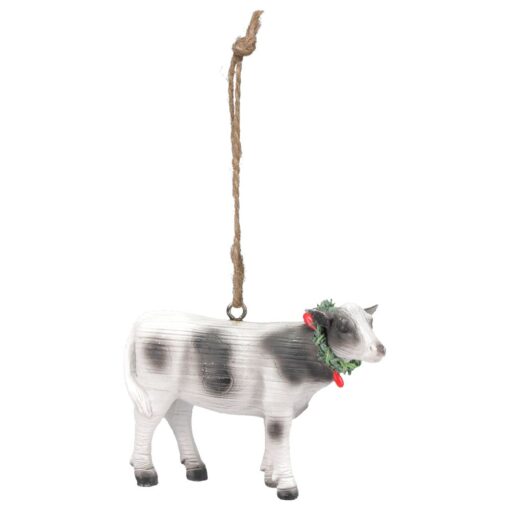 Tough1 Dairy Cow with Wreath Ornament