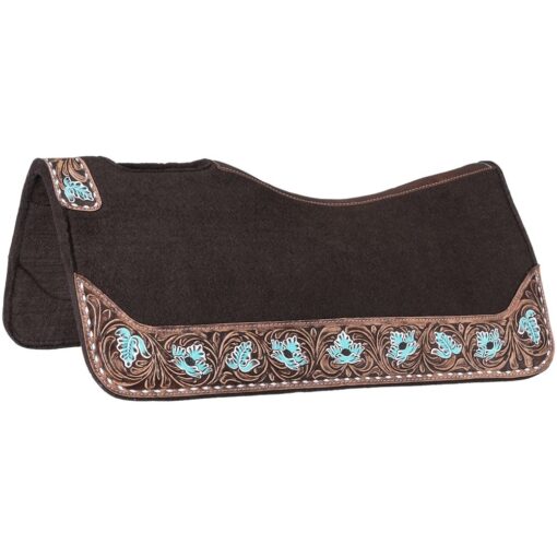 Tough1 Floral Tooled Contour Felt Saddle Pad