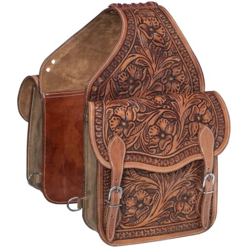 Tough1 Floral Tooled Saddle Bag