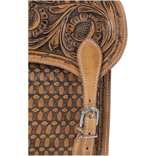Tough1 Floral and Barbwire Tooled Saddle Bag 1