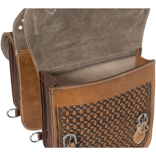 Tough1 Floral and Barbwire Tooled Saddle Bag 2