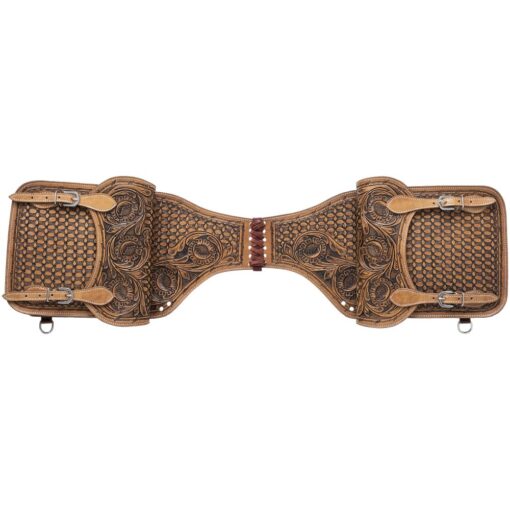 Tough1 Floral and Barbwire Tooled Saddle Bag 3