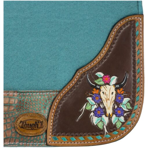 Tough1 Hand Painted Steer Skull Saddle Pad 6 Tough1 Hand Painted Steer Skull Saddle Pad 1