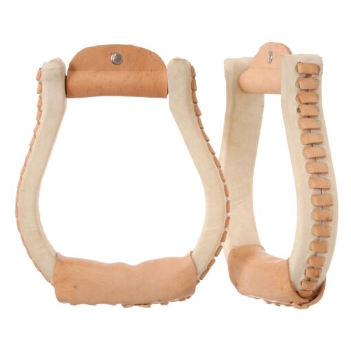 Tough1 Laced Rawhide Oxbow Stirrups