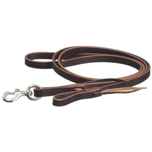 Tough1 Latigo Leather Roping Reins with Tie Ends