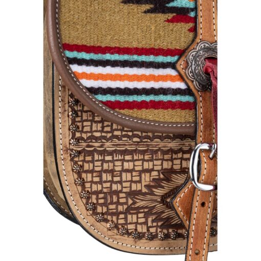 Tough1 Leather Saddle Bag with Hand Weaving 6 Tough1 Leather Saddle Bag with Hand Weaving 1
