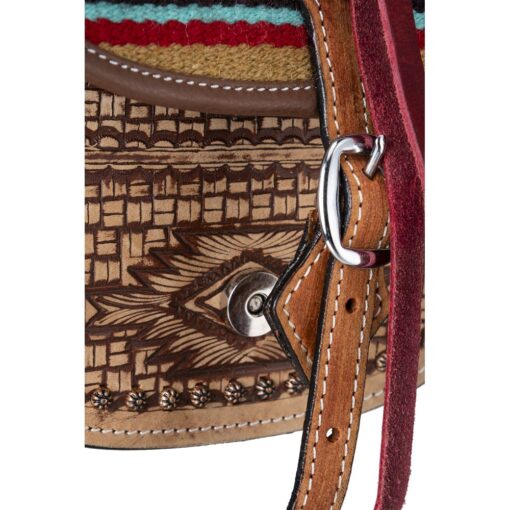 Tough1 Leather Saddle Bag with Hand Weaving 7 Tough1 Leather Saddle Bag with Hand Weaving 2