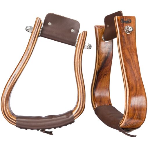 Tough1 Mahogany Wood Angled Stirrups