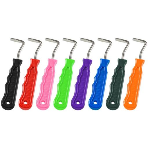 Tough1 Metal Hoof Pick with Easy Grip Handle - 6 Pack