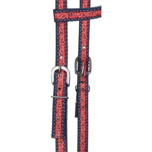 Tough1 Navy BlueRed Nylon Ear Headstall 1