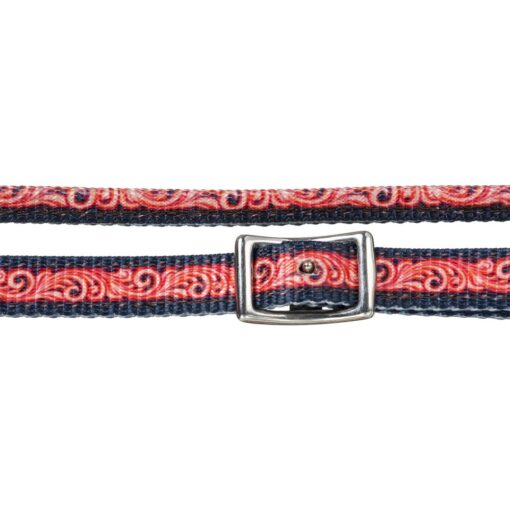 Tough1 Navy Tooled Nylon Rolled Reins 1