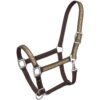Tough1 Nylon Halter with Brown Tooled Leather Overlay 2 Tough1 Nylon Halter with Brown Tooled Leather Overlay