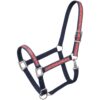 Tough1 Nylon Halter with Navy Blue Tooled Overlay