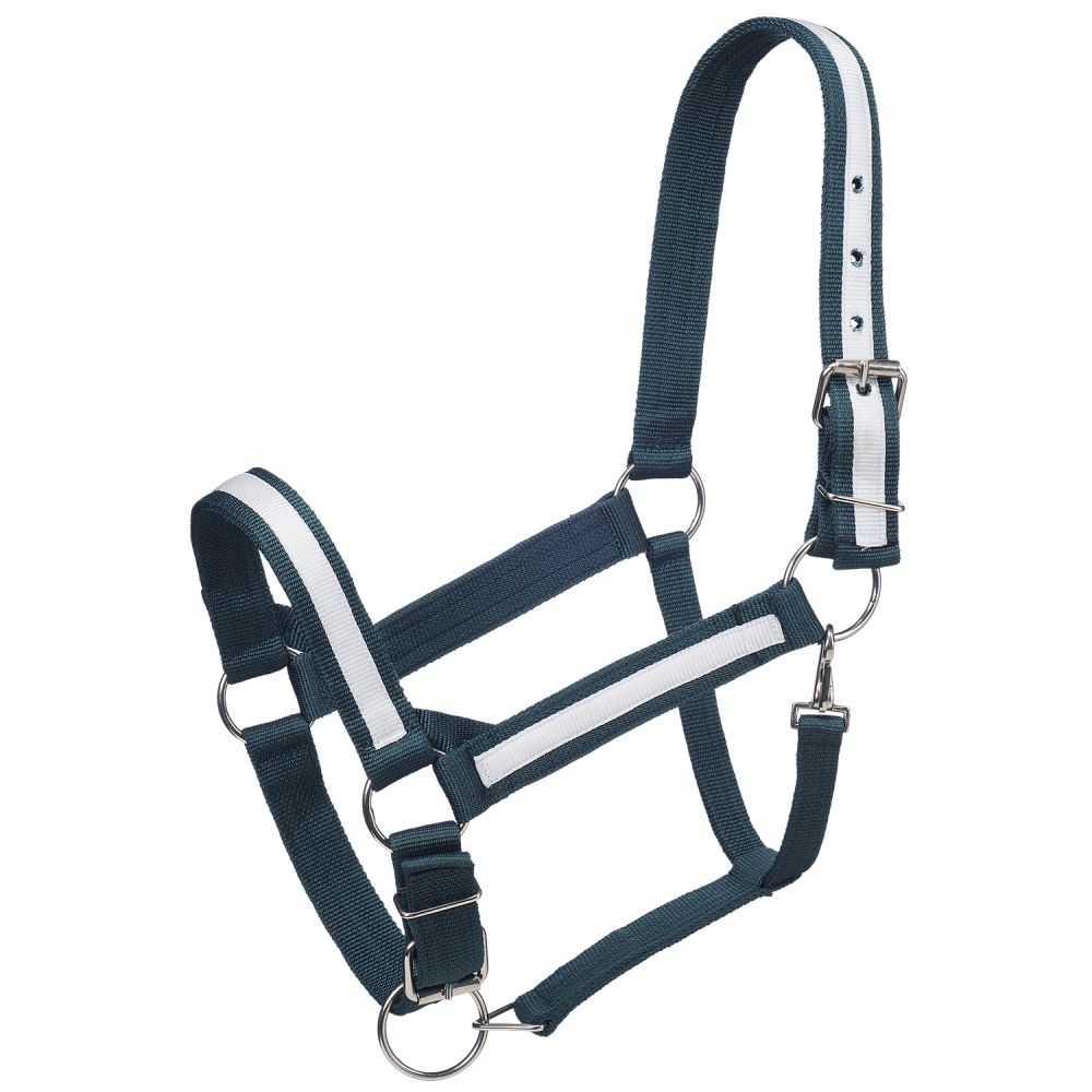 thumbnail image 2 of Tough 1 Premium Nylon Halter With Overlay For Draft Horses - Doubled Stitched, Adjustable Buckle & Snap 2 of 11