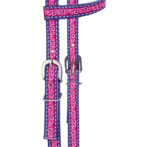 Tough1 Purple Tooled Nylon Ear Headstall 1
