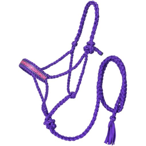 Tough1 Purple Tooled Overlay Mule Tape Halter with Lead