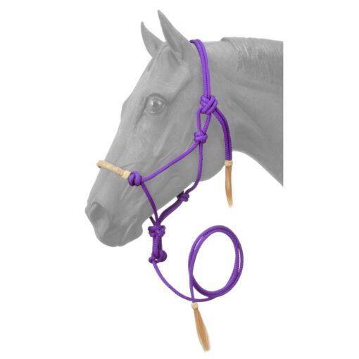Tough1 Rawhide Noseband Rope Halter with Lead