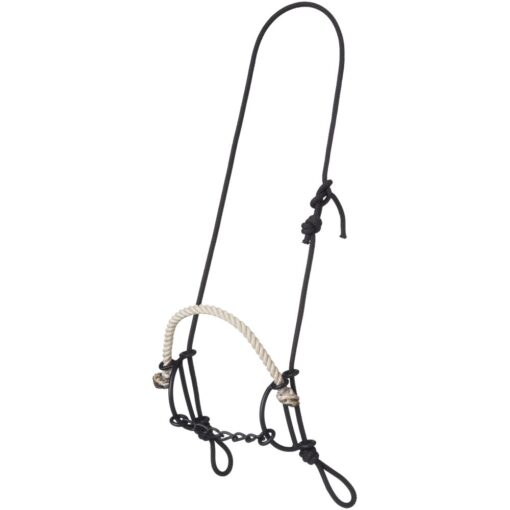 Tough1 Rope Headstall with Rope Nose and Chain Gag Combo