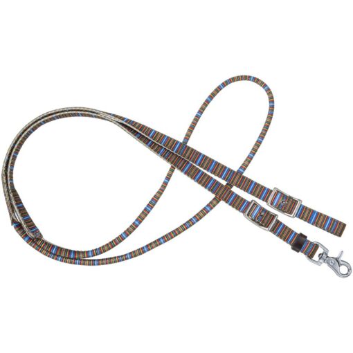 Tough1 Serape Narrow Stripe Nylon Rolled Reins