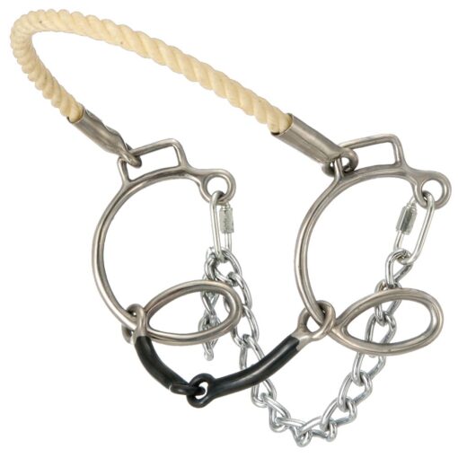 Tough1 Six Cheek Sweet Iron Snaffle with Rope Nose - 5 1/2"