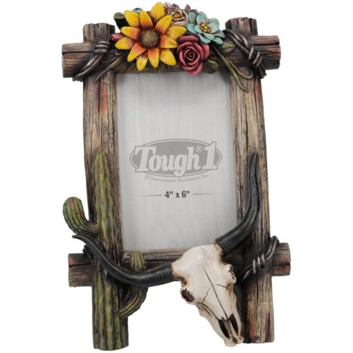 Tough1 Skull and Flowers Frame