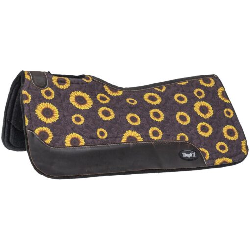 Tough1 Sunflower Print Felt Saddle Pad - 31 x 32