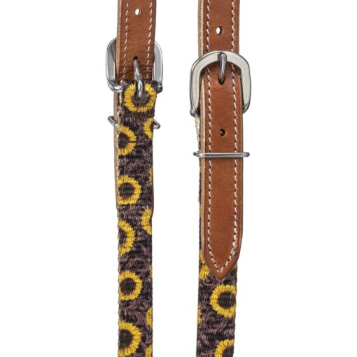 Tough1 Sunflower Tooled Double Ear Hybrid Headstall 1