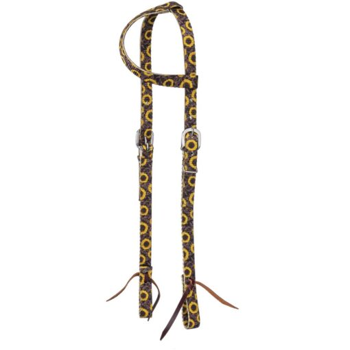 Tough1 Sunflower Tooled Nylon Ear Headstall