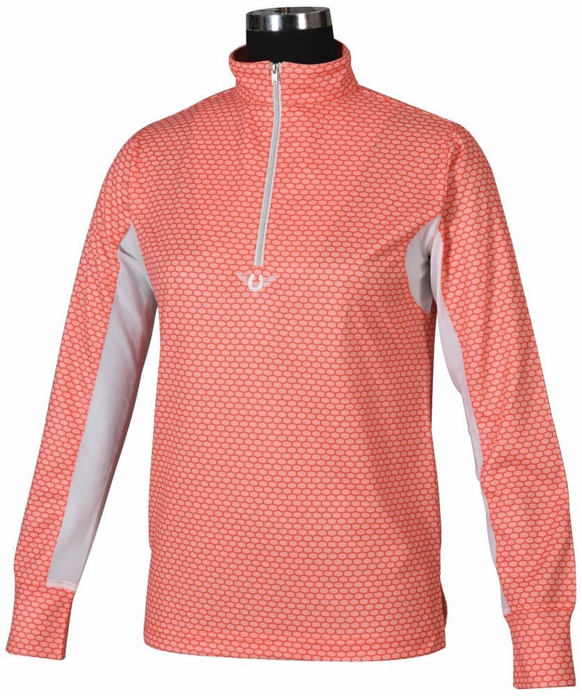 TuffRider Ladies Neon Block Tech Shirt Peach 3 TuffRider Ladies Neon Block Tech Shirt Peach