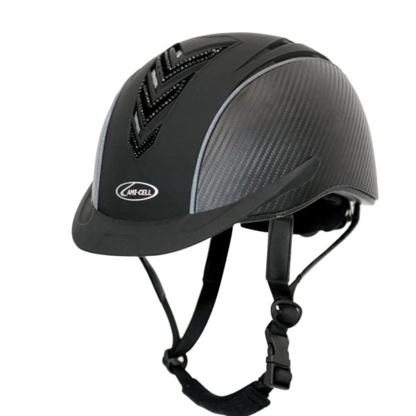 Lami-Cell Elite Helmet Black with Crystal V - The Connected Rider