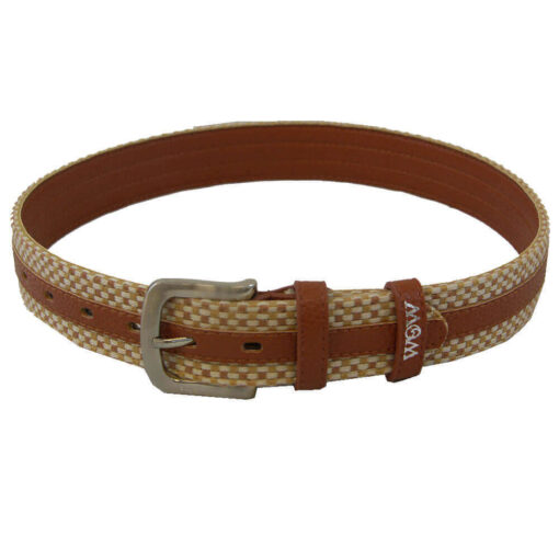 WOW Woven Belt Brown with Tan Weave