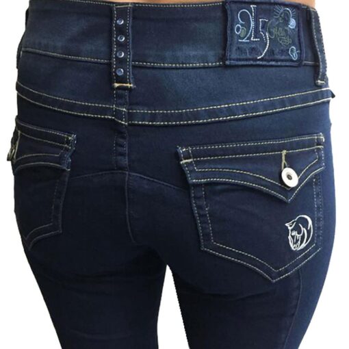 WOW Ladies Knee Patch Denim Breech by 2kGrey Indigo Blue Female 24