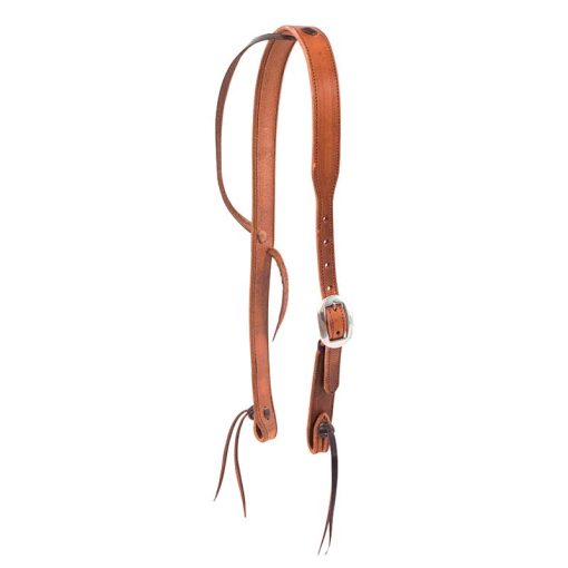 Cowboy Tack 1-1/4” Harness Leather Cowboy Knot Slip Ear Headstall