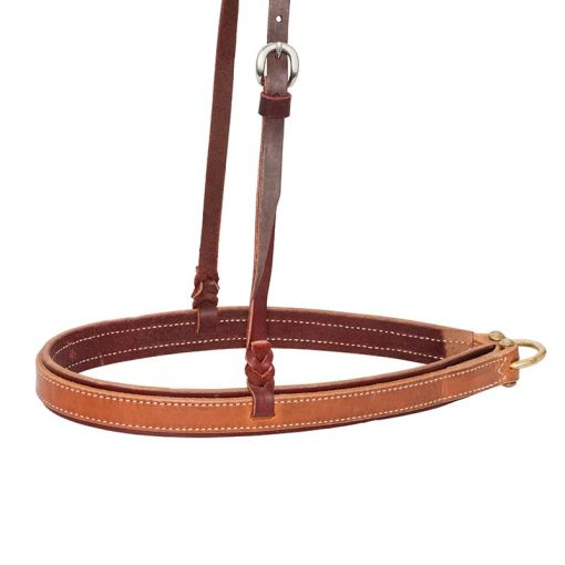 Cowboy Tack 1-1/4” Latigo Noseband With Harness Leather Overlay