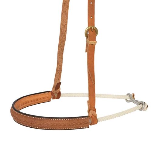 Cowboy Tack 1” Leather Covered Single Rope Noseband