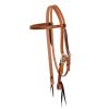 Harness Leather Cowboy Knot Browband Headstall 1 Cowboy Tack 3/4” Harness Leather Cowboy Knot Browband Headstall