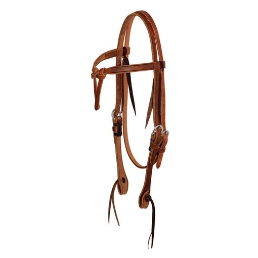Cowboy Tack 5/8” Harness Leather Tie Front Browband Headstall