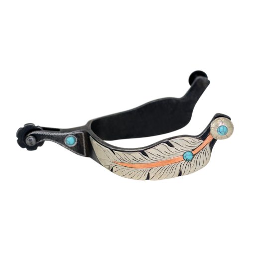 Cowboy Tack Feather Collection Medium Cup Spurs