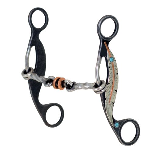 Cowboy Tack Feather Collection Twisted Dog Bone Gag Bit