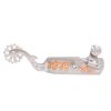 Josiane Gauthier Medium Spur with Copper Trim & Crystal Stone 2 Cowboy Tack Josiane Gauthier Medium Spur With Copper Trim & Crystal Stone